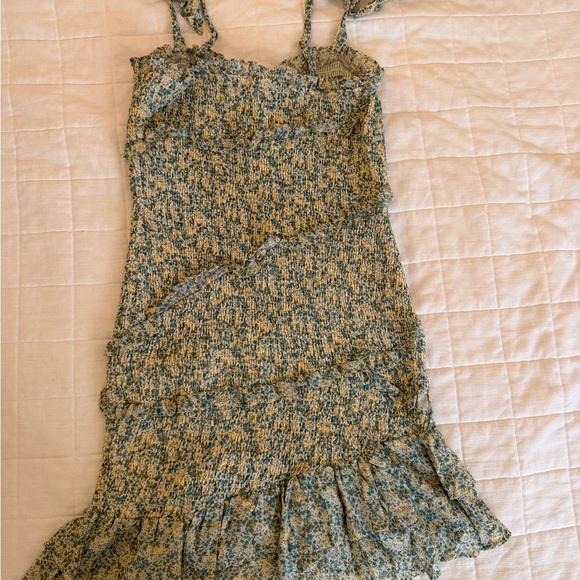 Astr Floral Mini Dress in Blue and Yellow - Picture 3 of 4